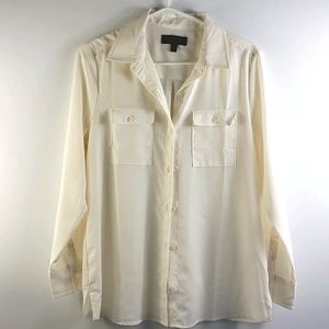 Banana Republic Classic Button Down Cream Top